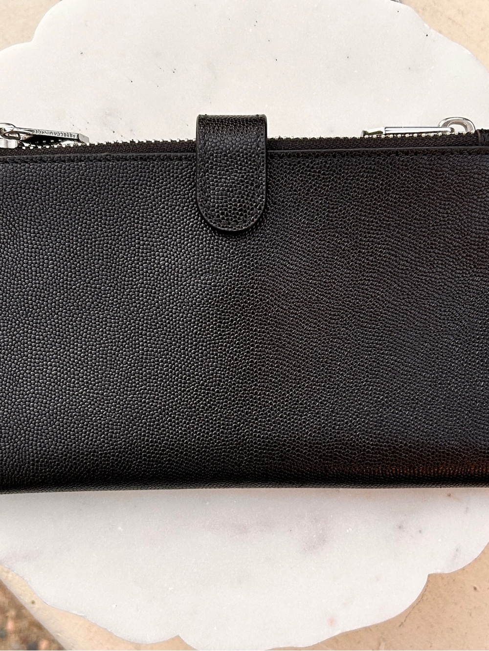 Rebecca Minkoff Crossbody Bag / Wallet Black with Silver Tone Chain Strap - Picture 4 of 8